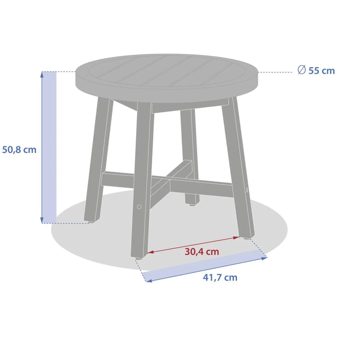Table d'appoint de jardin ronde PAPOUASIE Acacia