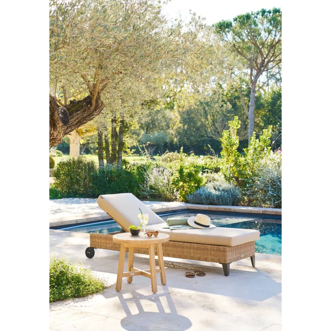 Table d'appoint de jardin ronde PAPOUASIE Acacia