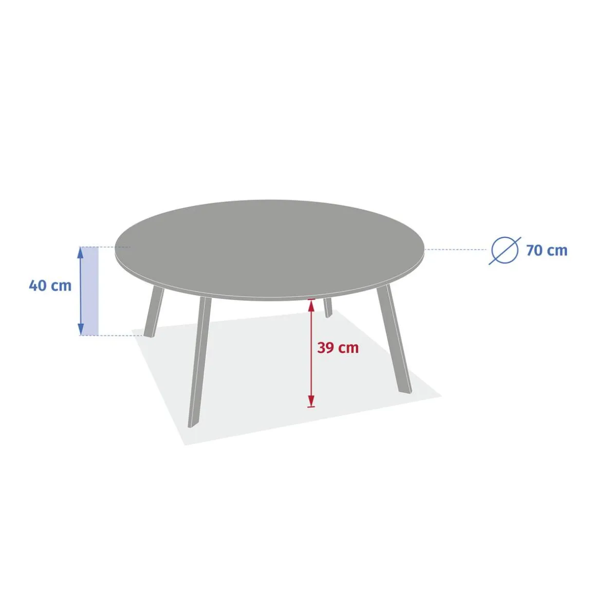 Table d'appoint de jardin rond SAONA Vert laurier