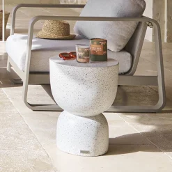 Table d'appoint de jardin ronde TIMANDRA Gris