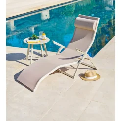 Table d'appoint de jardin rond SAONA Argile