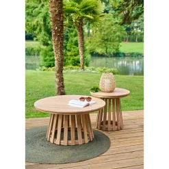 Table d'appoint de jardin ronde OSUNA Acacia