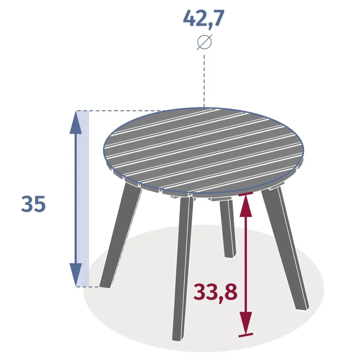 Table d'appoint de jardin ronde OLVINIA Acacia