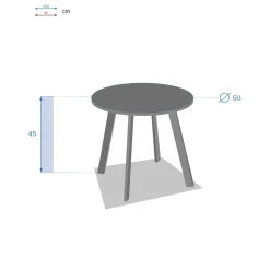 Table d'appoint de jardin rond SAONA Graphite