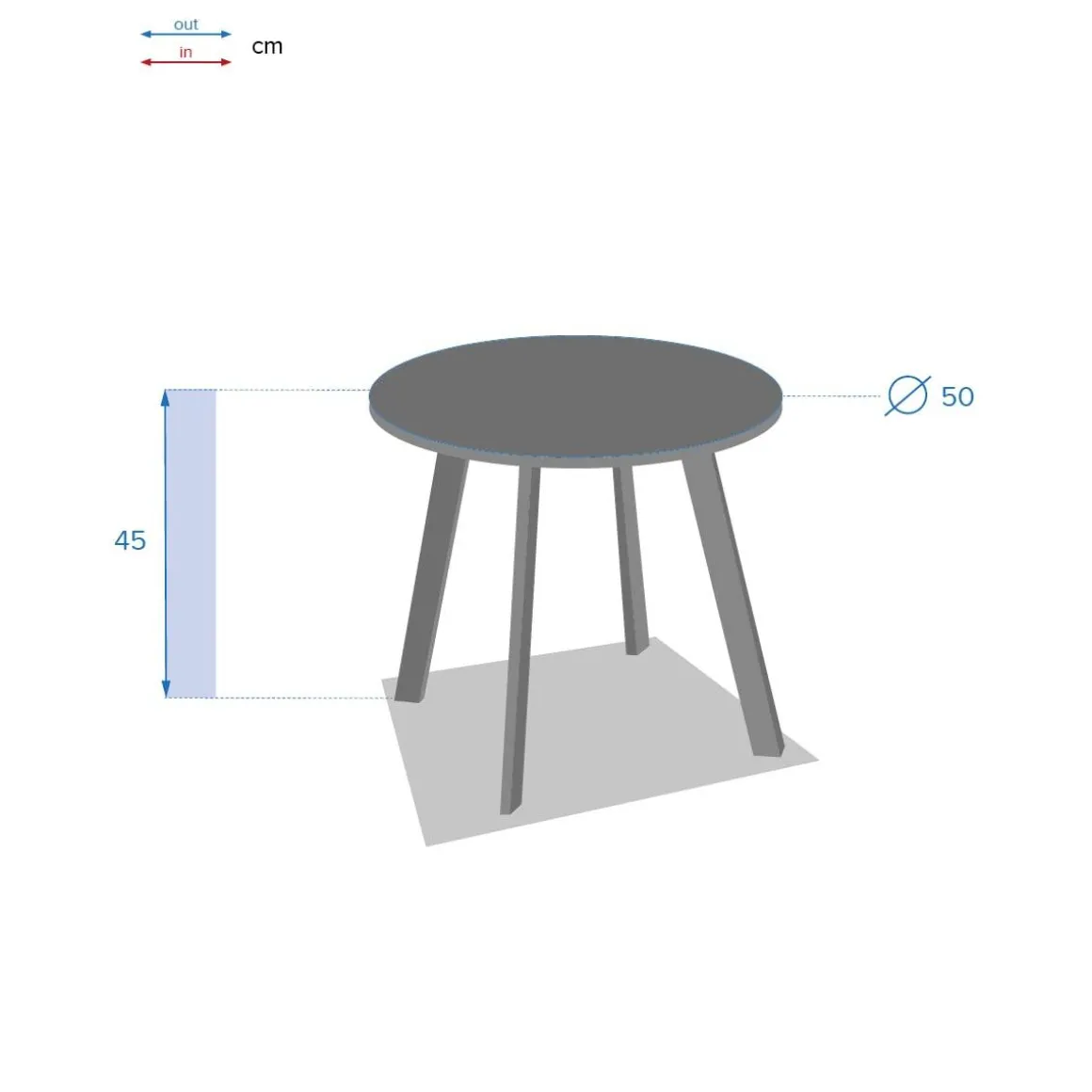 Table d'appoint de jardin rond SAONA Graphite