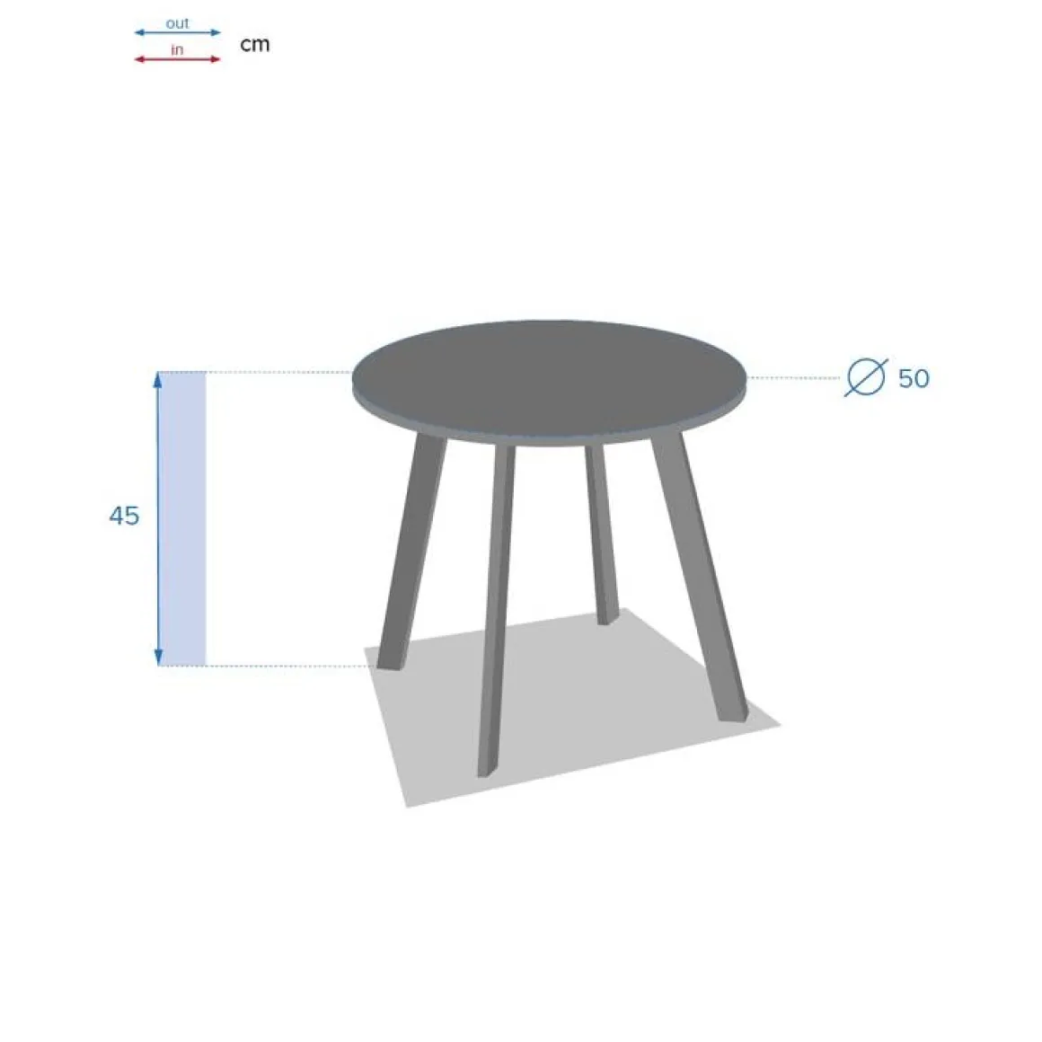 Table d'appoint de jardin rond SAONA Graphite