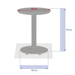 Table d'appoint de jardin ronde SOLETIA Graphite