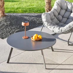 Table d'appoint de jardin ronde SAONA Graphite
