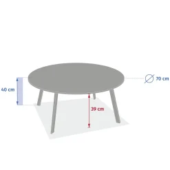 Table d'appoint de jardin ronde SAONA Acajou
