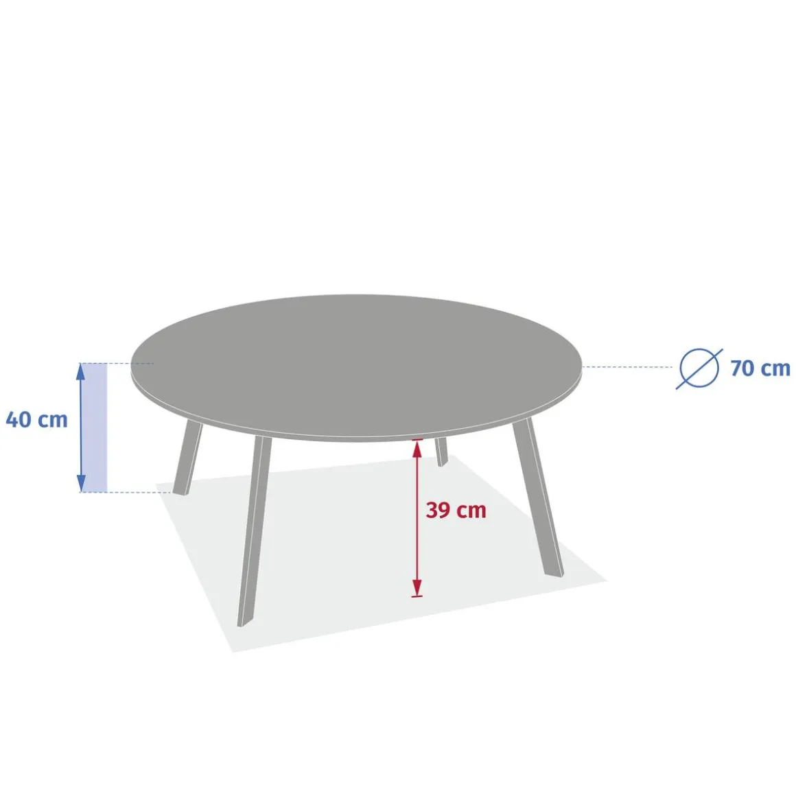 Table d'appoint de jardin ronde SAONA Acajou
