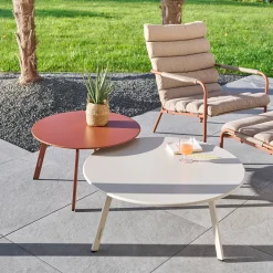 Table d'appoint de jardin ronde SAONA Acajou