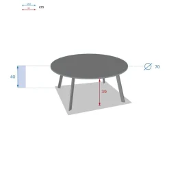 Table d'appoint de jardin rond SAONA Graphite