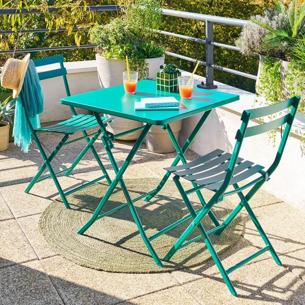 Table de balcon pliante GREENSBORO Vert Opale