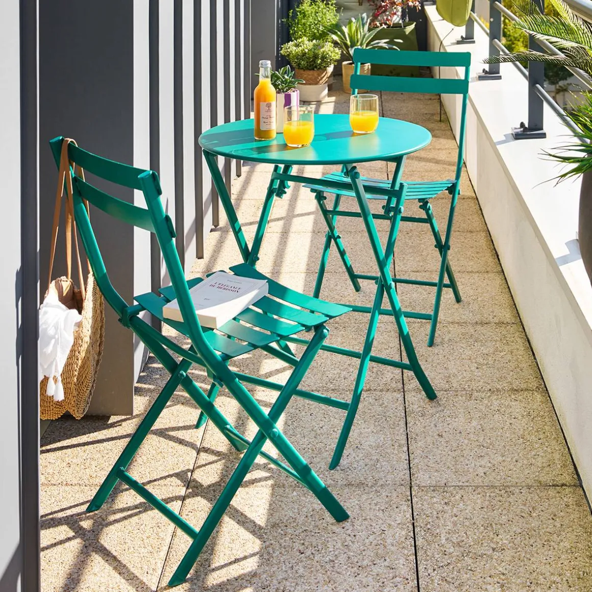 Table de balcon pliante GREENSBORO Vert Opale