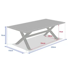 Table de jardin AXIOME Eucalyptus & Blanc