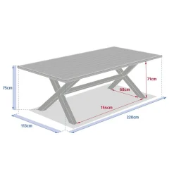 Table de jardin AXIOME Eucalyptus & Graphite