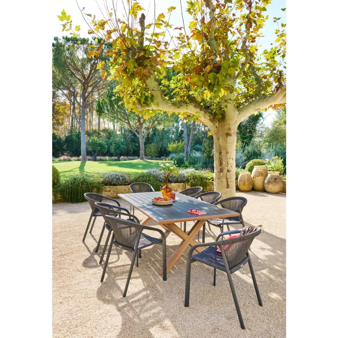 Table de jardin AXIOME Honey & Graphite