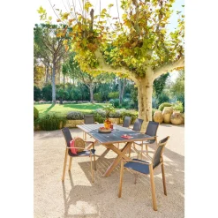 Table de jardin AXIOME Honey & Graphite