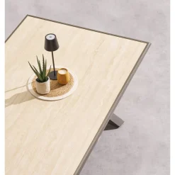 Table de jardin AXIOME Vanille & Marron
