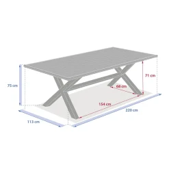 Table de jardin AXIOME Vanille & Marron