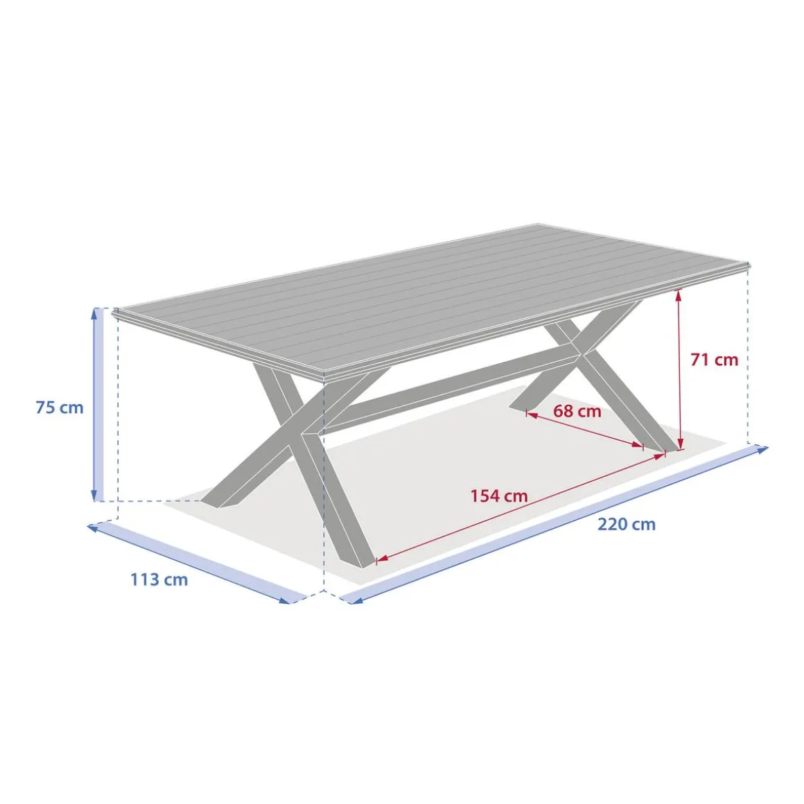 Table de jardin AXIOME Vanille & Marron