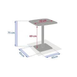 Table de jardin carrée ALEGORIA Café