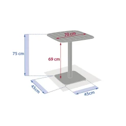 Table de jardin carrée ALEGORIA Argile