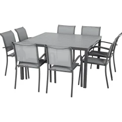 Table de jardin carrée PIAZZA Graphite