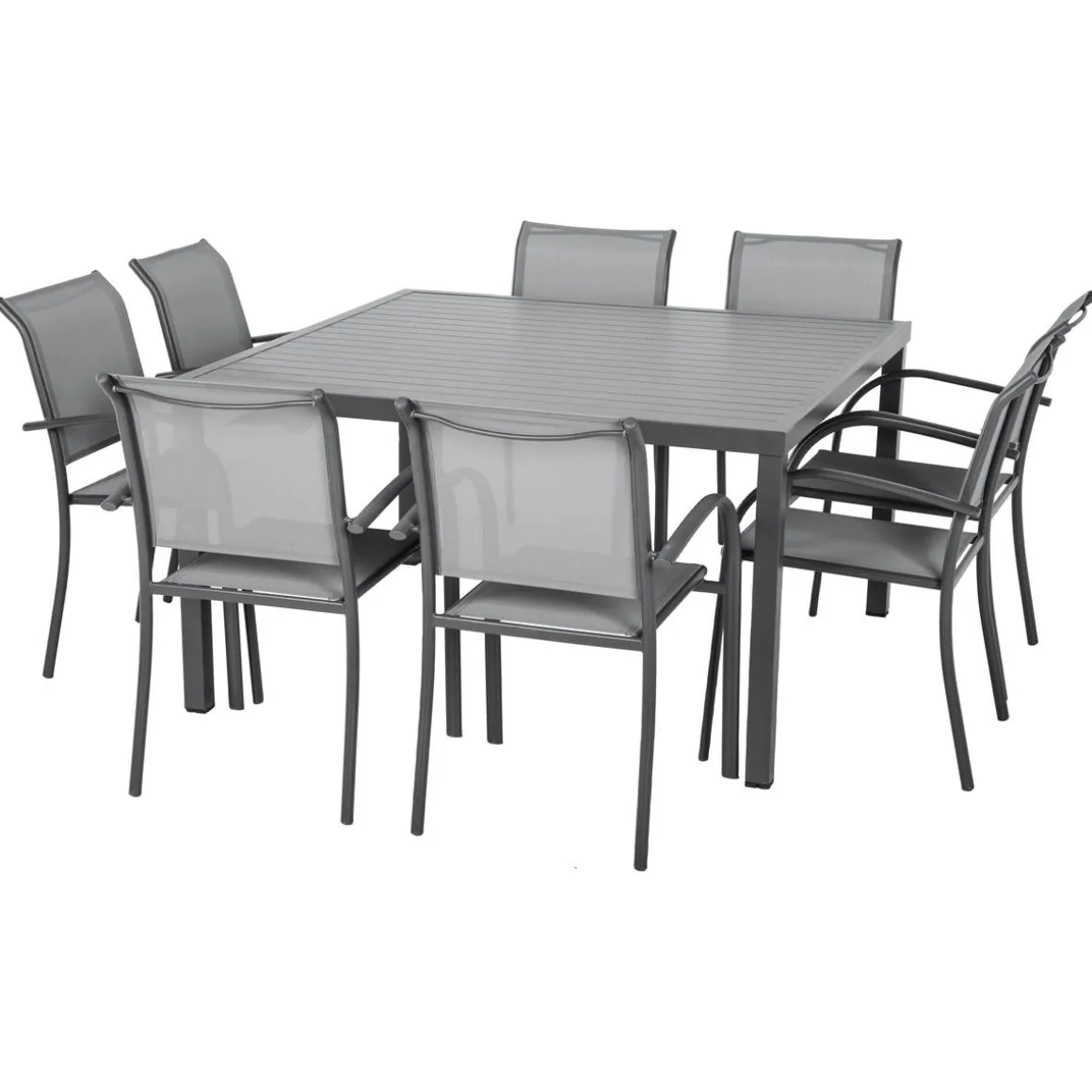 Table de jardin carrée PIAZZA Graphite