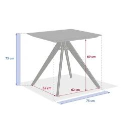 Table de jardin carrée TERZANO Vanille & Argile
