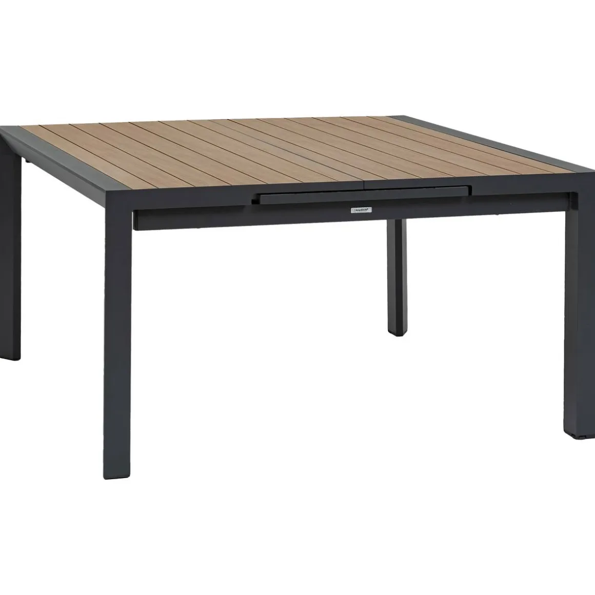 Table de jardin carré EVASION Effet bois Honey / Graphite