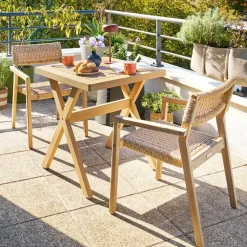 Table de jardin carrée XENIA Eucalyptus
