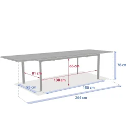 Table de jardin DILORS Effet bois Lin & Vert laurier