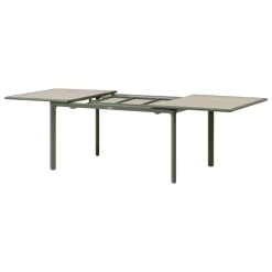 Table de jardin DILORS Effet bois Lin & Vert laurier