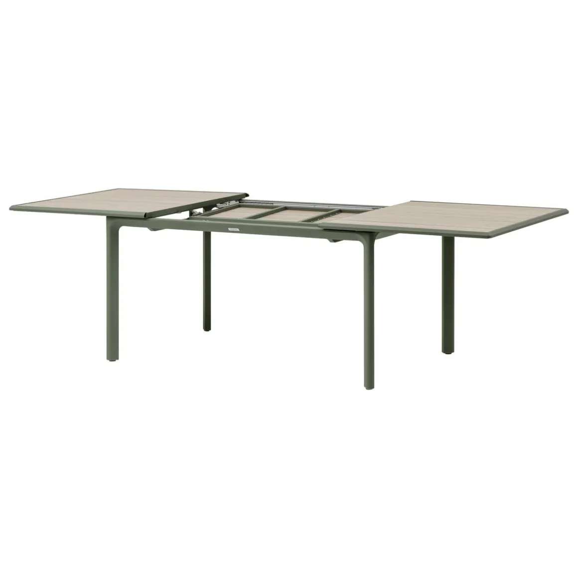 Table de jardin DILORS Effet bois Lin & Vert laurier
