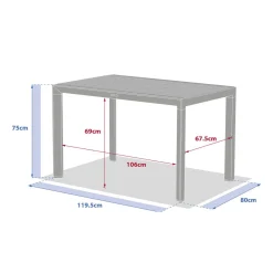 Table de jardin EVASION Effet bois Honey / Graphite