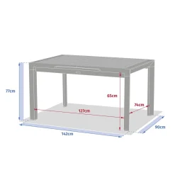 Table de jardin EVASION Effet bois Honey / Graphite
