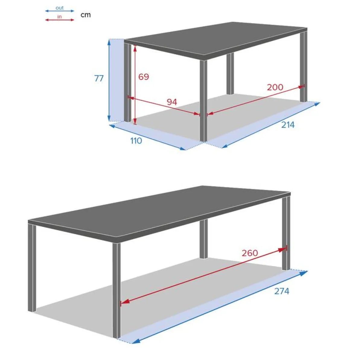 Table de jardin EVASION Lin / Argile
