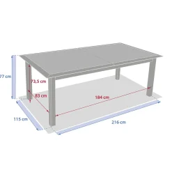 Table de jardin extensible ALLURE Effet bois grège & Avoine