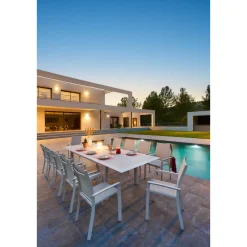 Table de jardin extensible ALLURE Effet bois grège & Avoine