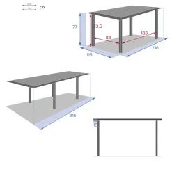 Table de jardin extensible ALLURE Effet bois muscade & Graphite