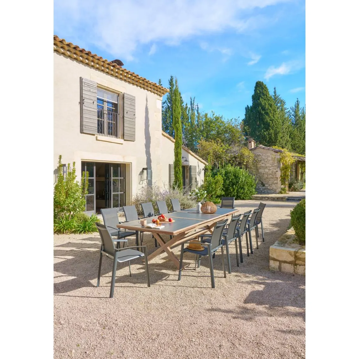 Table de jardin extensible AXIOME Graphite & Honey