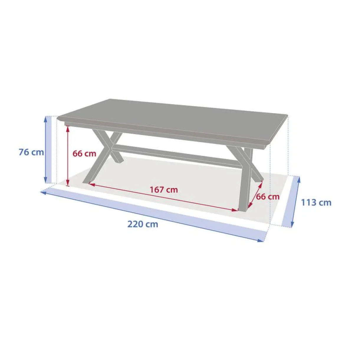 Table de jardin extensible AXIOME Graphite & Honey