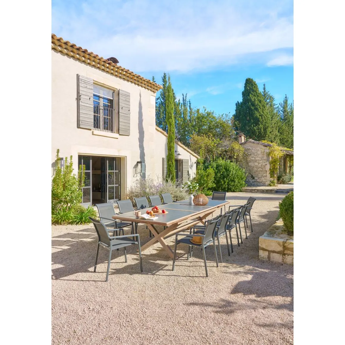Table de jardin extensible AXIOME Graphite & Honey