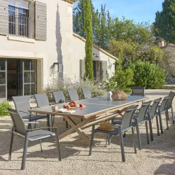 Table de jardin extensible AXIOME Graphite & Honey