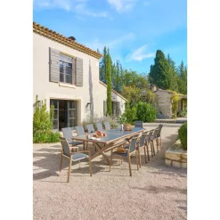 Table de jardin extensible AXIOME Graphite & Honey