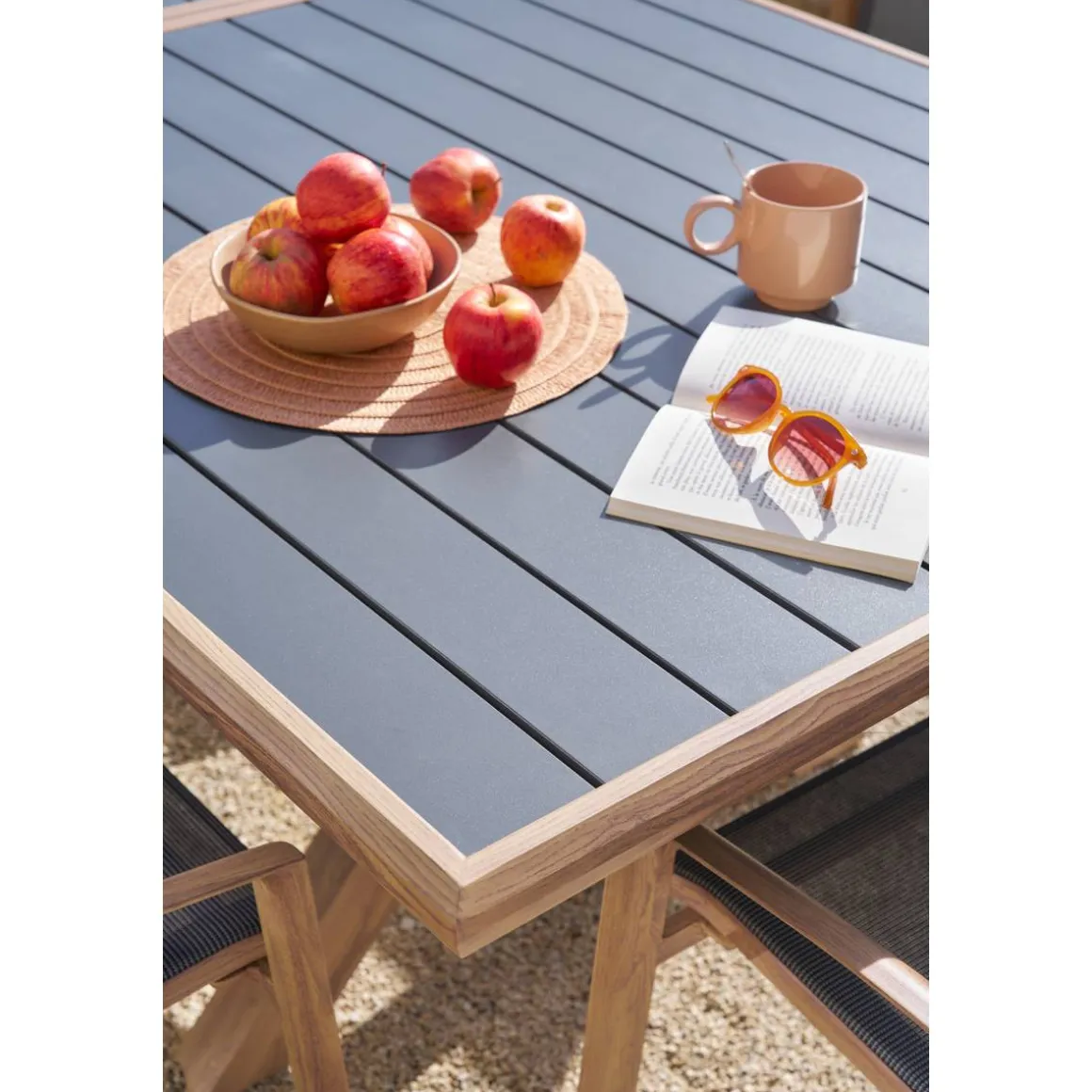 Table de jardin extensible AXIOME Graphite & Honey