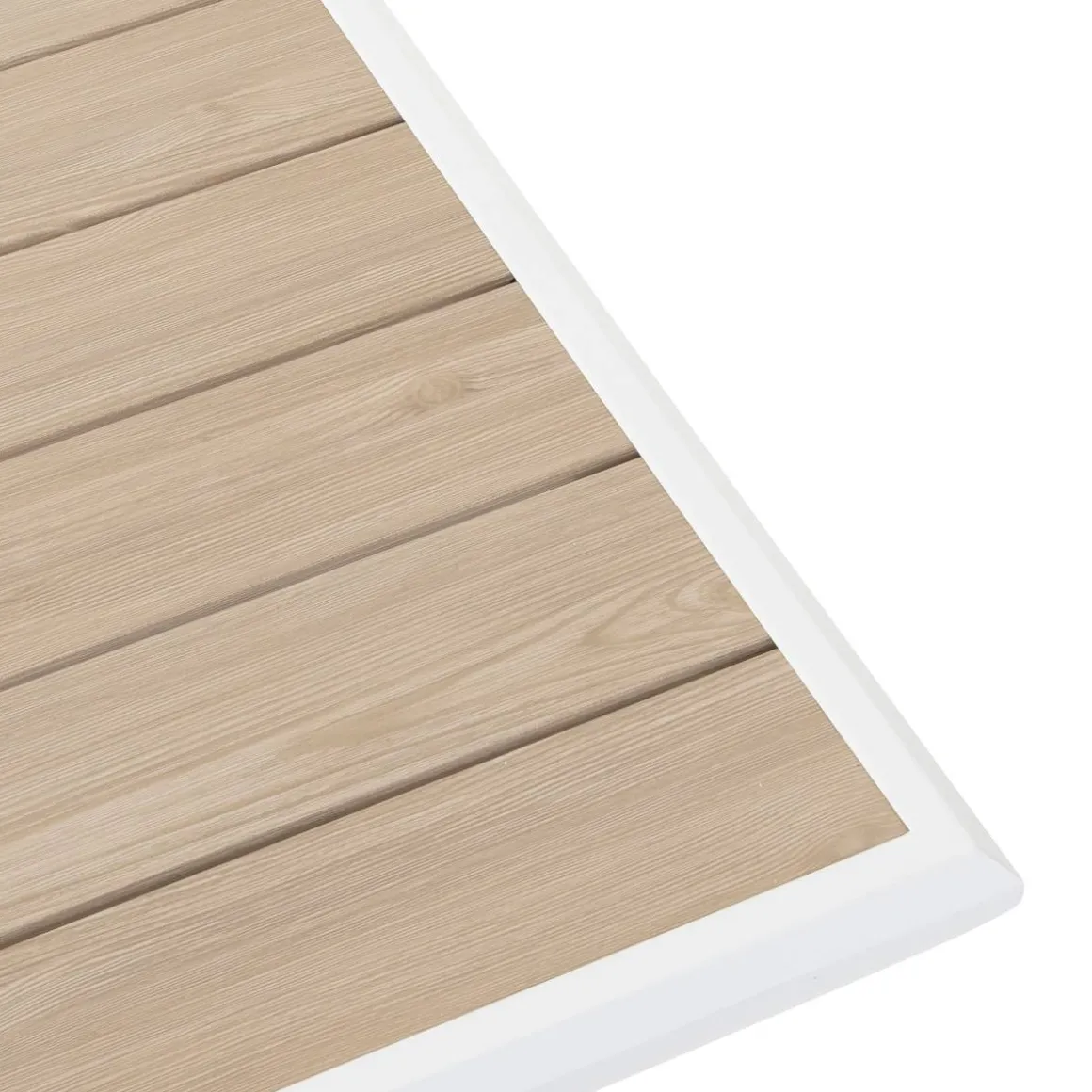 Table de jardin extensible AXIOME Effet bois Lin & Blanc