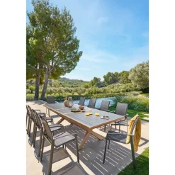 Table de jardin extensible AXIOME Graphite & Honey