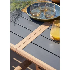 Table de jardin extensible AXIOME Graphite & Honey